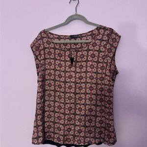 The Limited Women's Geometric Blouse - Black and Red